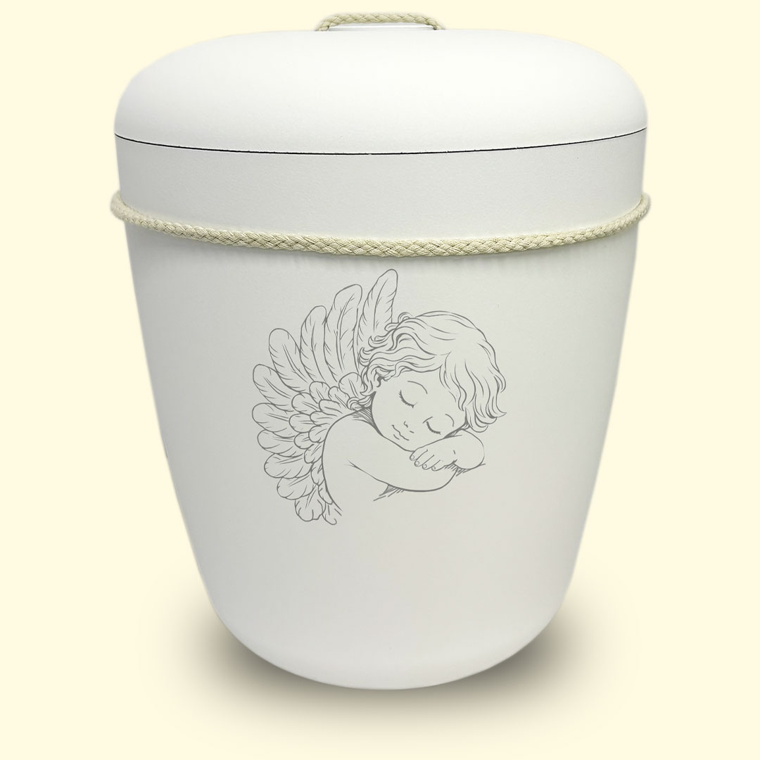 Valkoinen uurna suojelisenkeli sivustolta www.benutree.fi